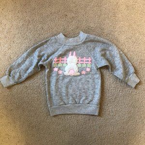 Vintage Bordeaux Sport Grey Fuzzy Bunny Sweatshirt (4T)